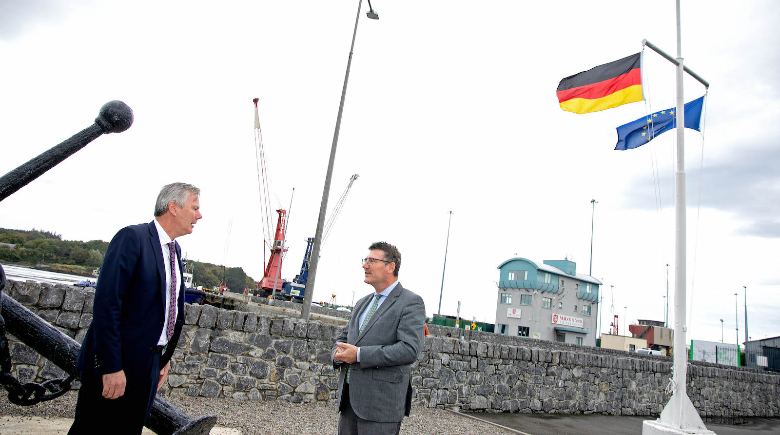 Dr Stefan Kaufmann Dr Stefan Kaufmann pictured above on right, meets Pat Keating, CEO Shannon Foynes Port Company. Picture: Arthur Ellis