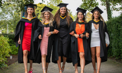 MIC Conferring Ceremonies 2021 - Pictured at the recent Mary Immaculate College conferring ceremonies were Cliodhna O’Connor, Dingle Co Kerry, Danielle Devery, Galway, Tara Gleeson, Tulla Co Clare, Emer Walsh, Ballylongford Co Kerry and Megan Corry, Askeaton Co Limerick. Picture: Arthur Ellis.