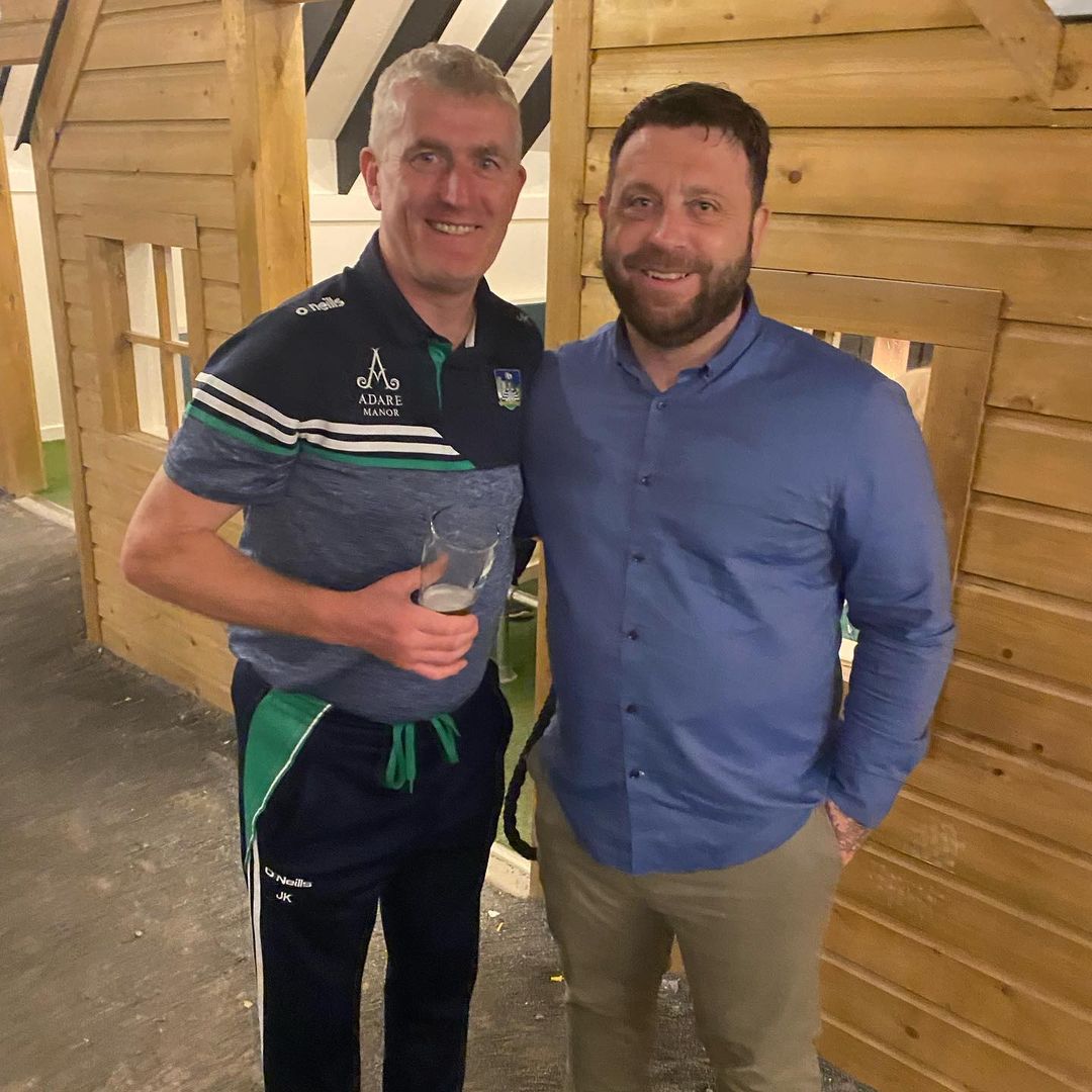 Physical Therapist Liam Mulcahy Liam pictured with Limerick senior hurling manager John Kiely