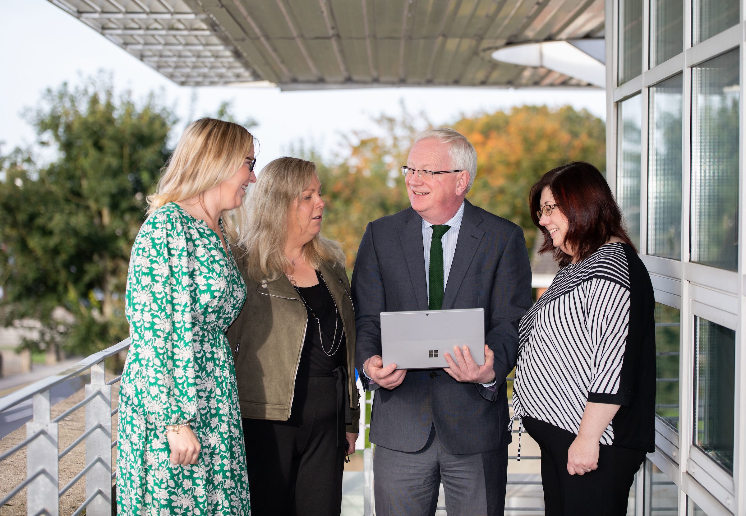 TUS mental health week 2021 - Launching the TUS 'Mind Yourself' Mental Health Week a the TUS Moylish Campus Limerick were, Linda Barry, Academic Administration and Student Affairs Manager, Noreen Keane, Head of Student Counselling MidWest, Prof. Vincent Cunnane, President TUS and Marian Duggan, Vice President Academic Affairs & Registrar. Picture: Alan Place