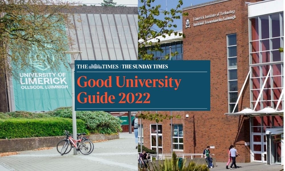 Good University Guide - Limerick's two universities offer an exceptional student experience, according to The Times national Good University Guide 2022.
