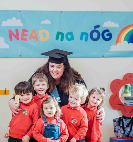 LINC Programme Virtual Graduation LINC Programme Virtual Graduation - pictured was Eithne Enright from Kilmallock, Co Limerick an Early Childhood Teacher at Nead na nÓg Preschool with some of the children at the ELC setting, who was conferred in absentia with a Level 6 Special Purpose Award along with 585 other graduates nationwide, hailing from 26 counties and 22 countries.