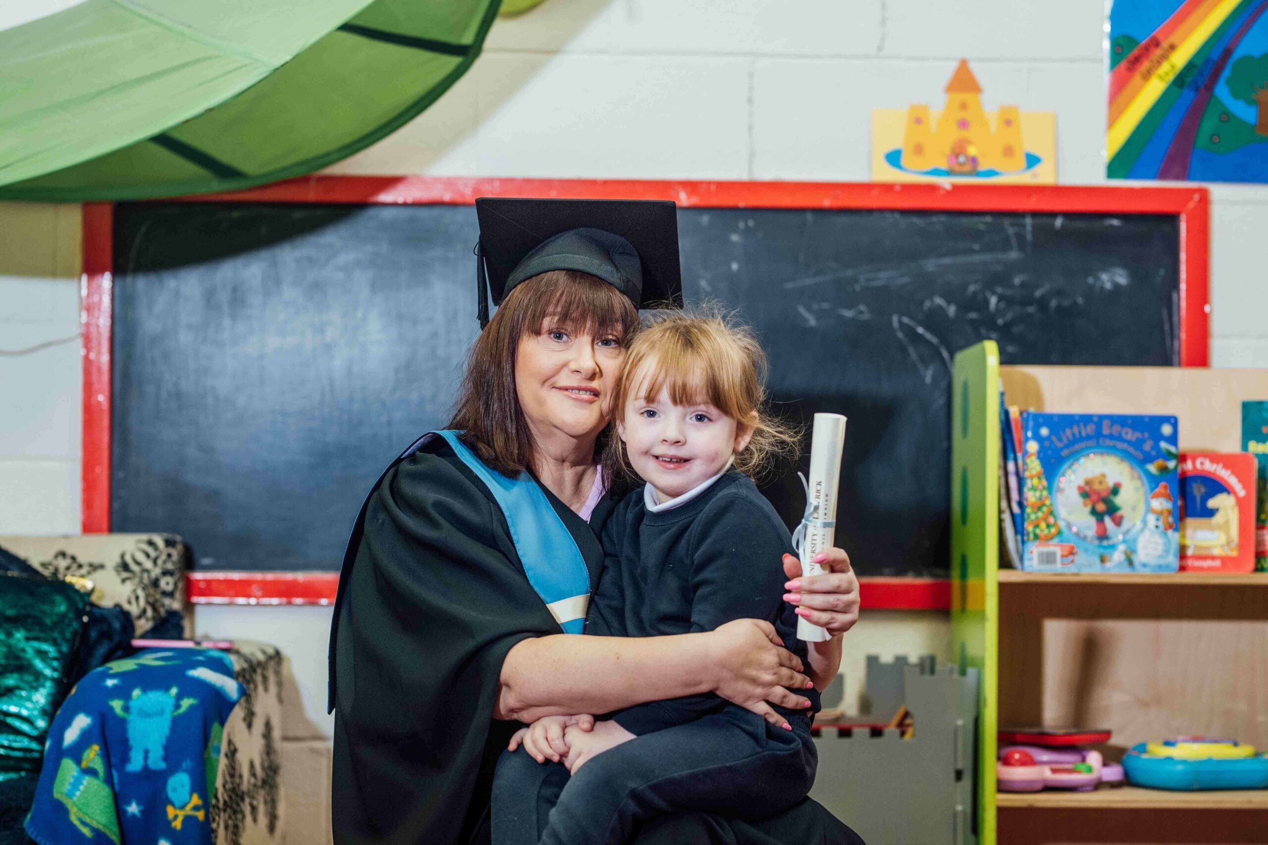 LINC Programme Virtual Graduation Rhea Clancy with her grandmother Maeve Daly, from limerick, an Early Childhood Teacher at Happy Times Preschool