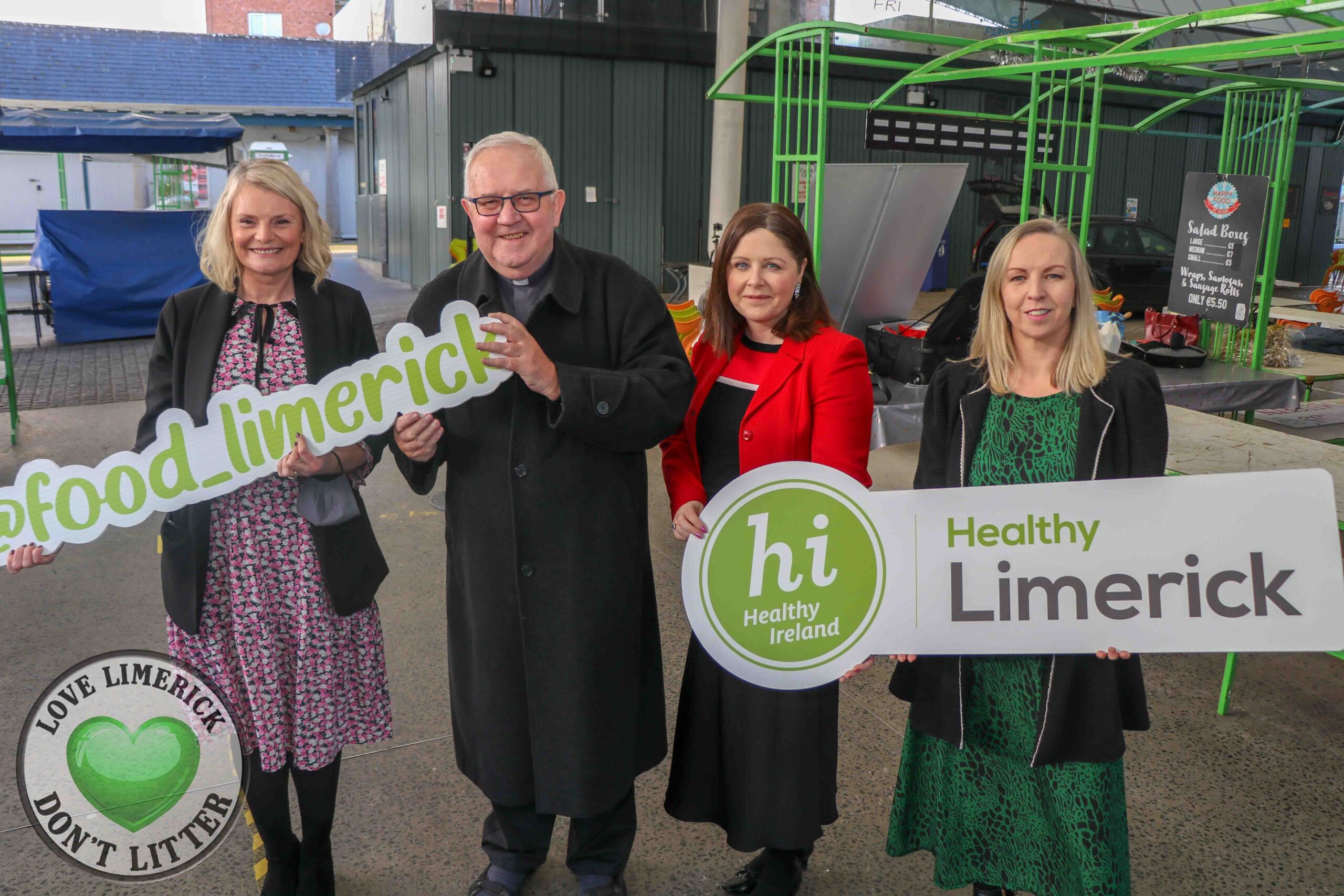 Limerick Food Partnership Olivia O'Brien, LFP Coordinator, Fr Seamus Enright, Co Chair of LFP and Redemptorists, Professor Niamh Hourigan, Vice President of Academic Affairs in Mary I and Co Chair of Limerick Food Partnership and Roisin Ross, Healthy Limerick. Picture: Richard Lynch/ilovelimerick