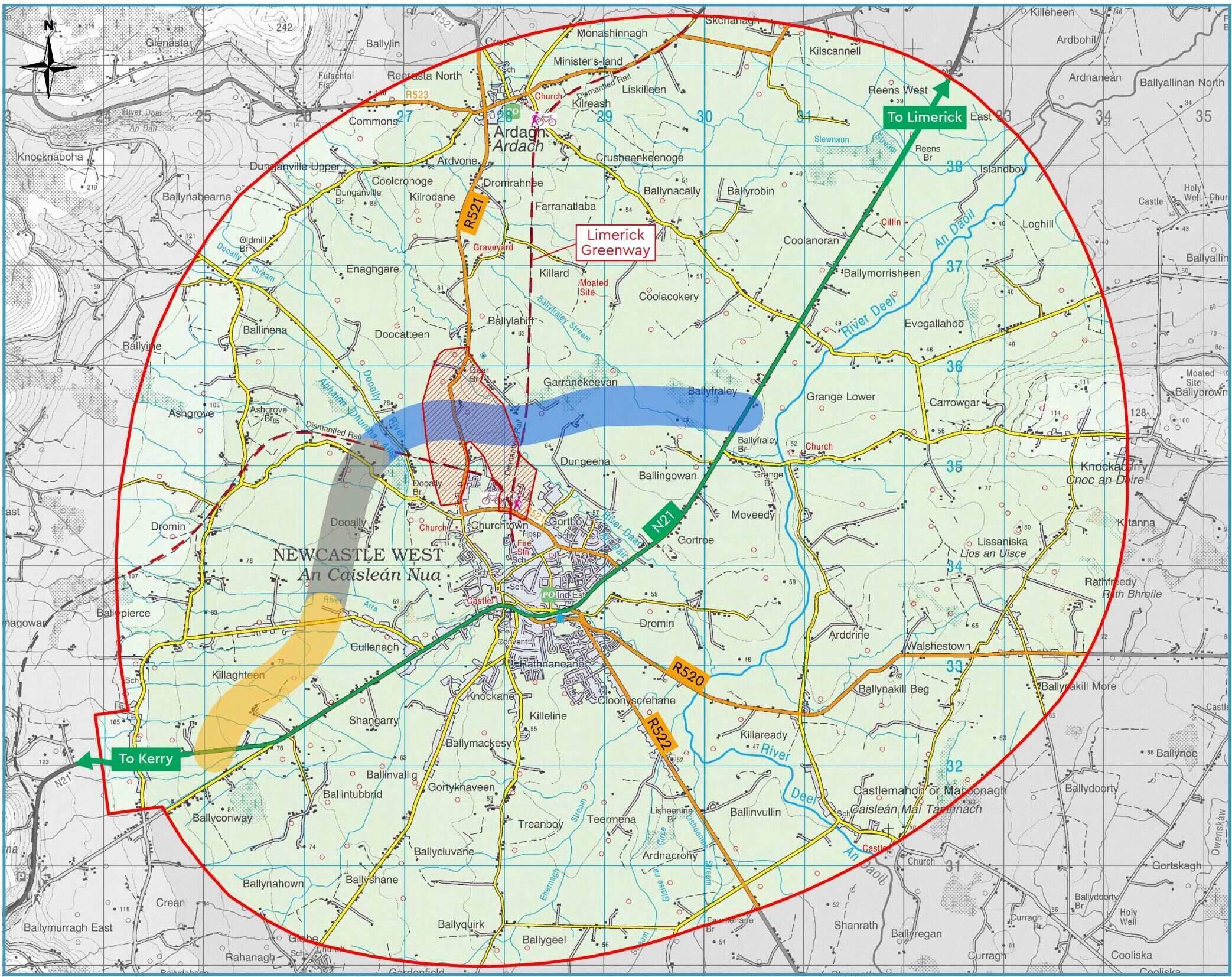 N21 Road Schemes Preferred Options have been published and are now on public display. Pictured above is the Newcastle West plan.