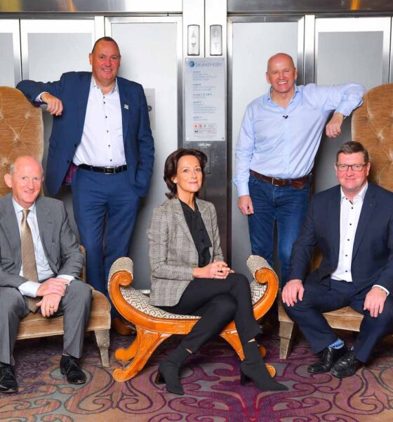 Reignite Limerick Breakfast Seminar - Pictured at the Strand Hotel are speakers, front row, Blaise Brosnan, Management Development Institute, Vicki O'Toole, Managing Director, JJ O'Toole Ltd, and Mike Cantwell, Head of Innovate Limerick and Local Enterprise Office Limerick, back row, Paul Whitnell, president and founder of BITA, and former Dragon’s Den investor Sean Gallagher. Picture: Diarmuid Greene
