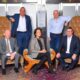 Reignite Limerick Breakfast Seminar - Pictured at the Strand Hotel are speakers, front row, Blaise Brosnan, Management Development Institute, Vicki O'Toole, Managing Director, JJ O'Toole Ltd, and Mike Cantwell, Head of Innovate Limerick and Local Enterprise Office Limerick, back row, Paul Whitnell, president and founder of BITA, and former Dragon’s Den investor Sean Gallagher. Picture: Diarmuid Greene