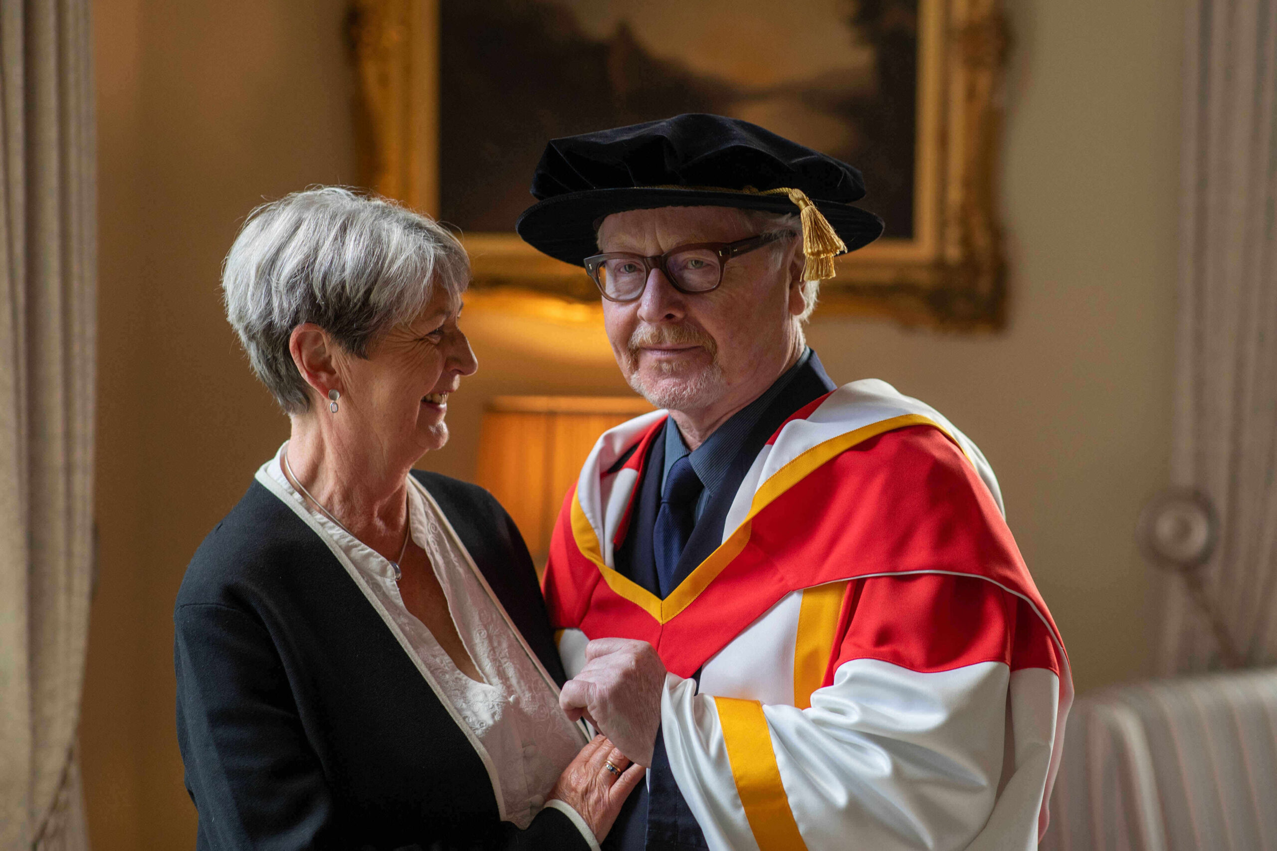 UL honorary doctorates - Award-winning musician Paul Brady pictured with his partner Mary Elliott at Plassey House when he was conferred with an honorary doctorate. Picture: Sean Curtin/True Media.