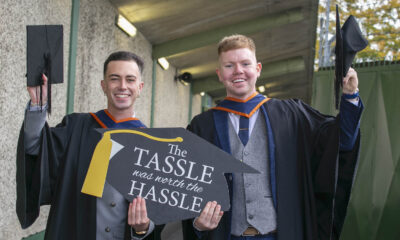 TUS graduates - Pictured ahead of the first Graduation ceremony were Dylan Cotter, St Mary's Park Limerick and Ian O'Sullivan, Ballylanders Co Limerick, Civil Engineering. Picture: Arthur Ellis