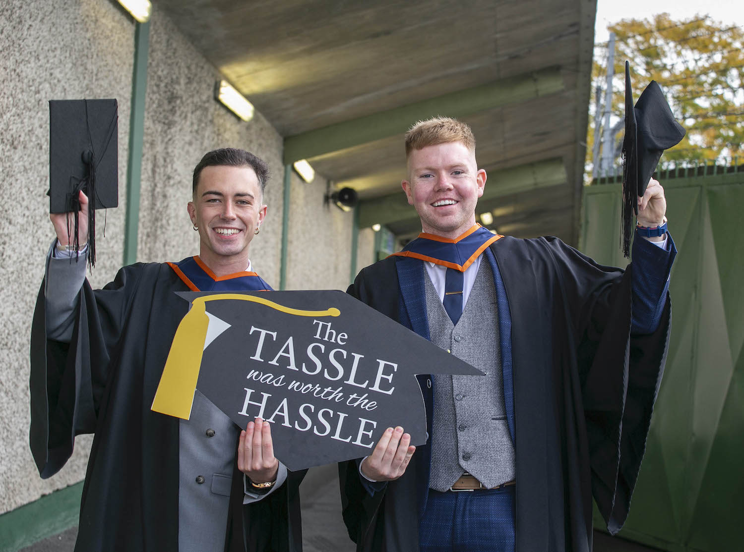 TUS graduates - Pictured ahead of the first Graduation ceremony were Dylan Cotter, St Mary's Park Limerick and Ian O'Sullivan, Ballylanders Co Limerick, Civil Engineering. Picture: Arthur Ellis