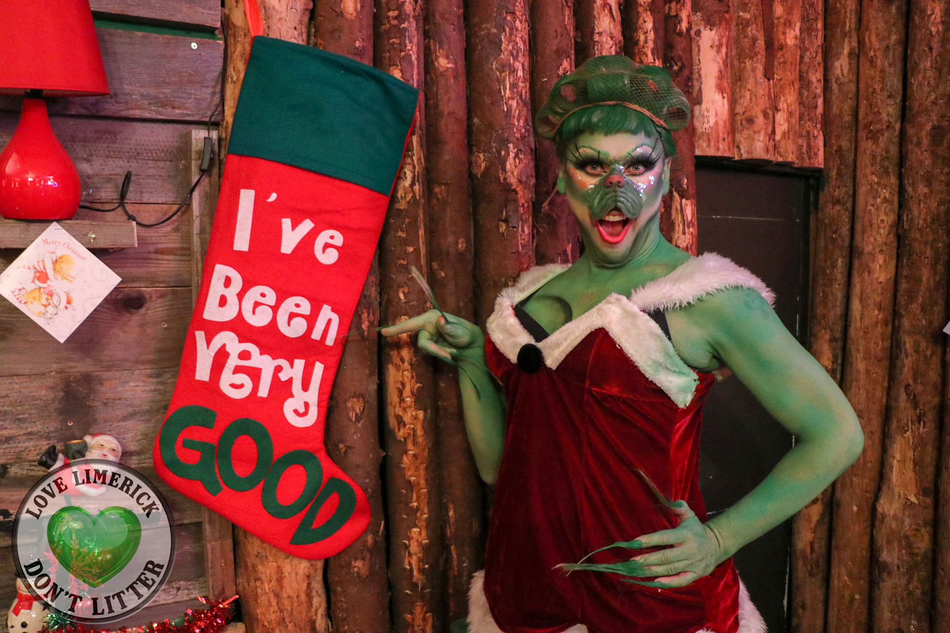 12 Days of Grinchmas film - Richard Lynch pictured above stars as Diva Grinch who is determined in her attempts to ruin the festive cheer in Wooooville. Picture: Kate Devaney/ilovelimerick