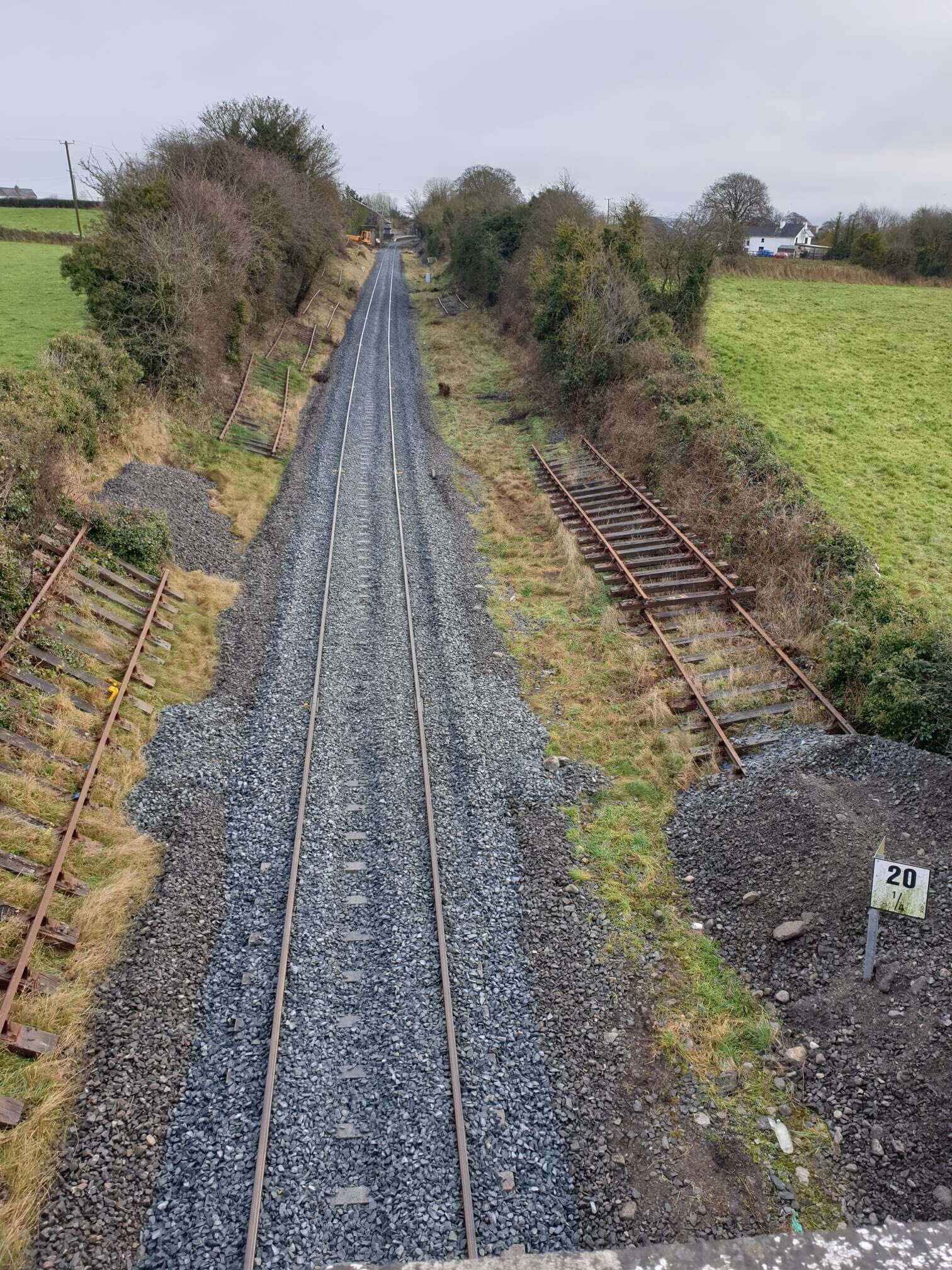 Ballybrophy Limerick rail line Irish Rail removed the track's existing timber sleepers and jointed rail lines, replacing them with concrete sleepers and continuous welded rail.