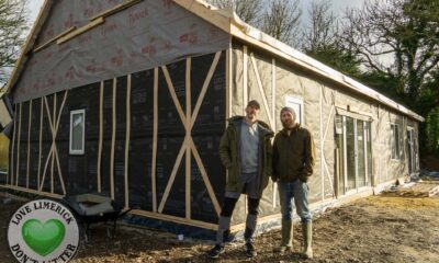 Ecococon is an international company producing modular straw homes across three continents. Pictured above are Paul Lynch, Ecococon Representative for Ireland and Doug Hyde. Satmya. Picture: Krzysztof Luszczki/ilovelimerick