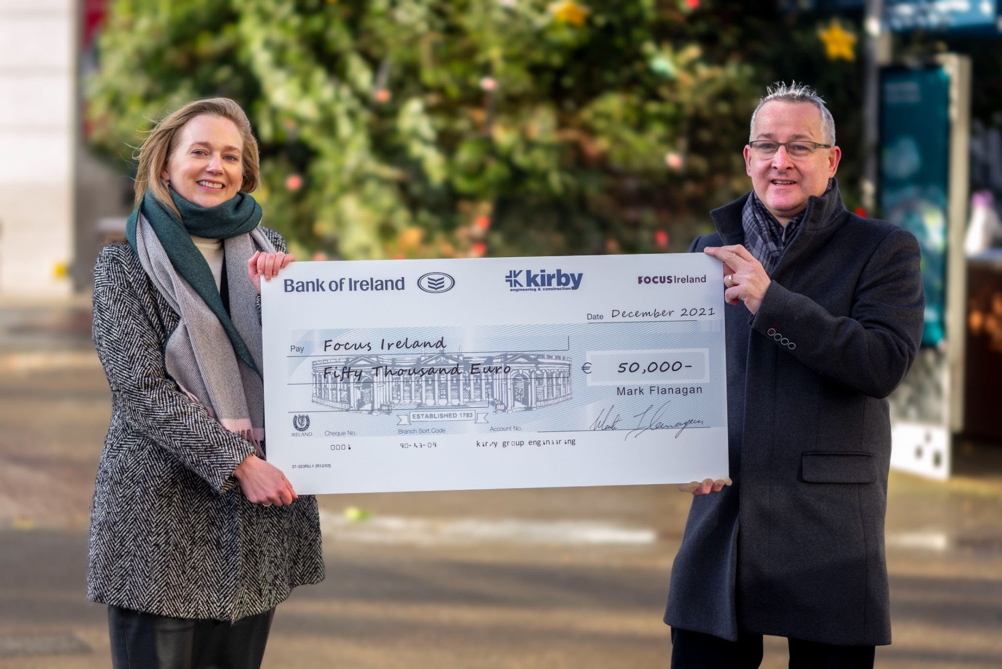 Kirby Group Engineering makes a festive donation of €100,000 to be shared among three charities as Christmas draws closer.