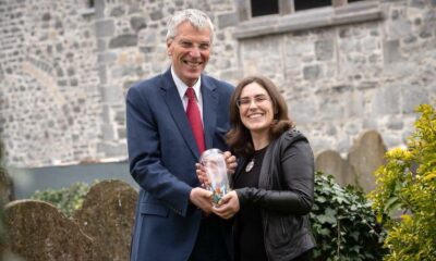 Limerick Historian Sharon Slater receiving The Heritage Council’s Heritage Hero Award from Chief Executive of the Heritage Council Michael Starrett in 2018. Picture: Dylan Vaughan