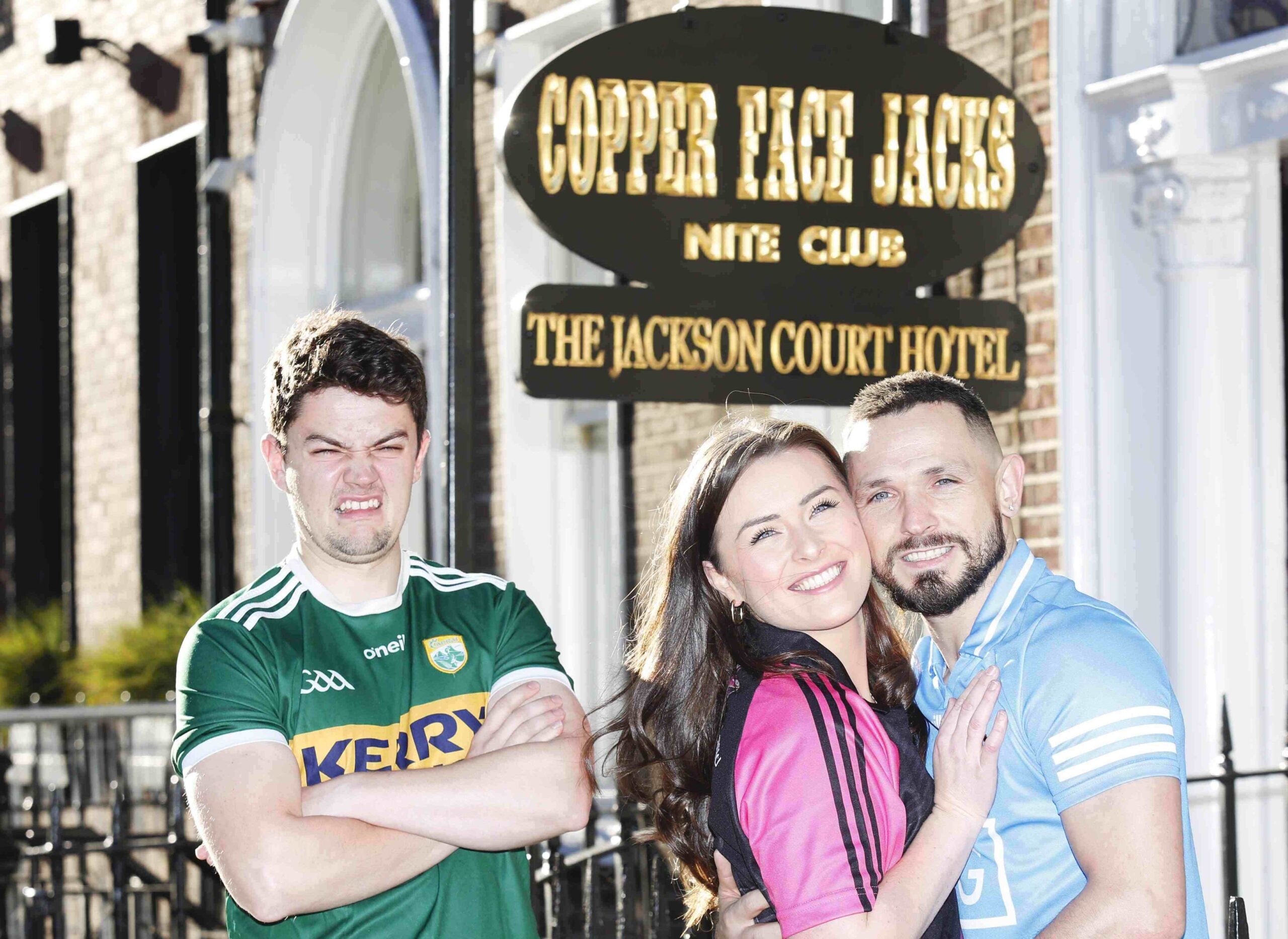 Copper Face Jacks returns - Stephen O'Leary (left) from Fair City is returning as Mossy Munnix, Sarah Gordon as Noeleen Níc Gearailt and Johnny Ward as Gino Wildes (right) Picture: Leon Farrell / Photocall Ireland