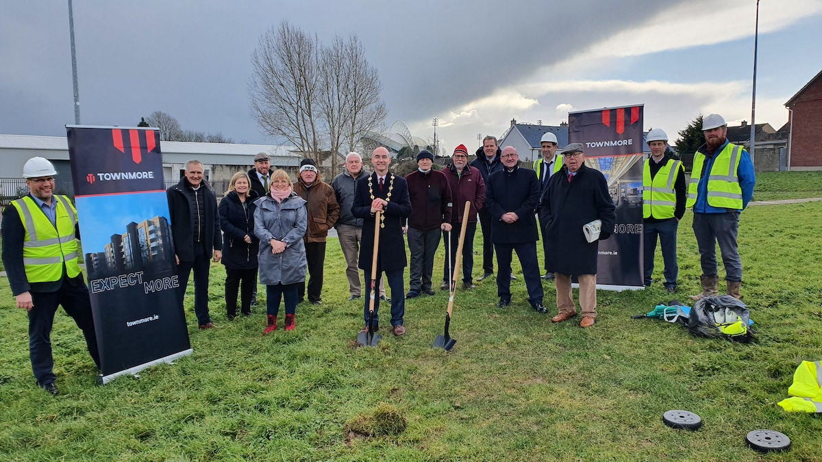 57 new Moyross homes - Mayor of the City and County of Limerick Cllr Daniel Butler at the sod turning in Dalgaish and Cosgrave Parks in Moyross in the presence of Regenerations staff, contractors from Townmore and members of the local Moyross Community.
