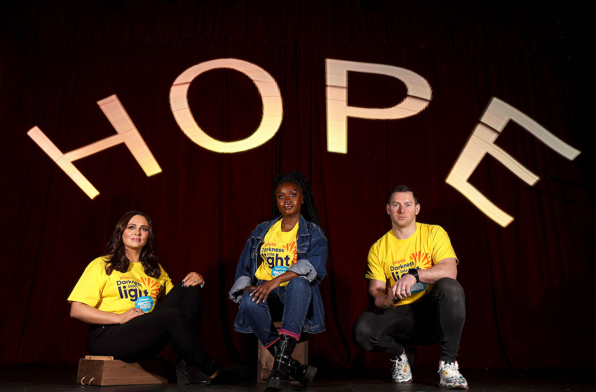 Darkness into Light 2022 was launched by Grainne Seoige, musician Tolu Makay and former Dublin GAA player Philly McMahon pictured above.