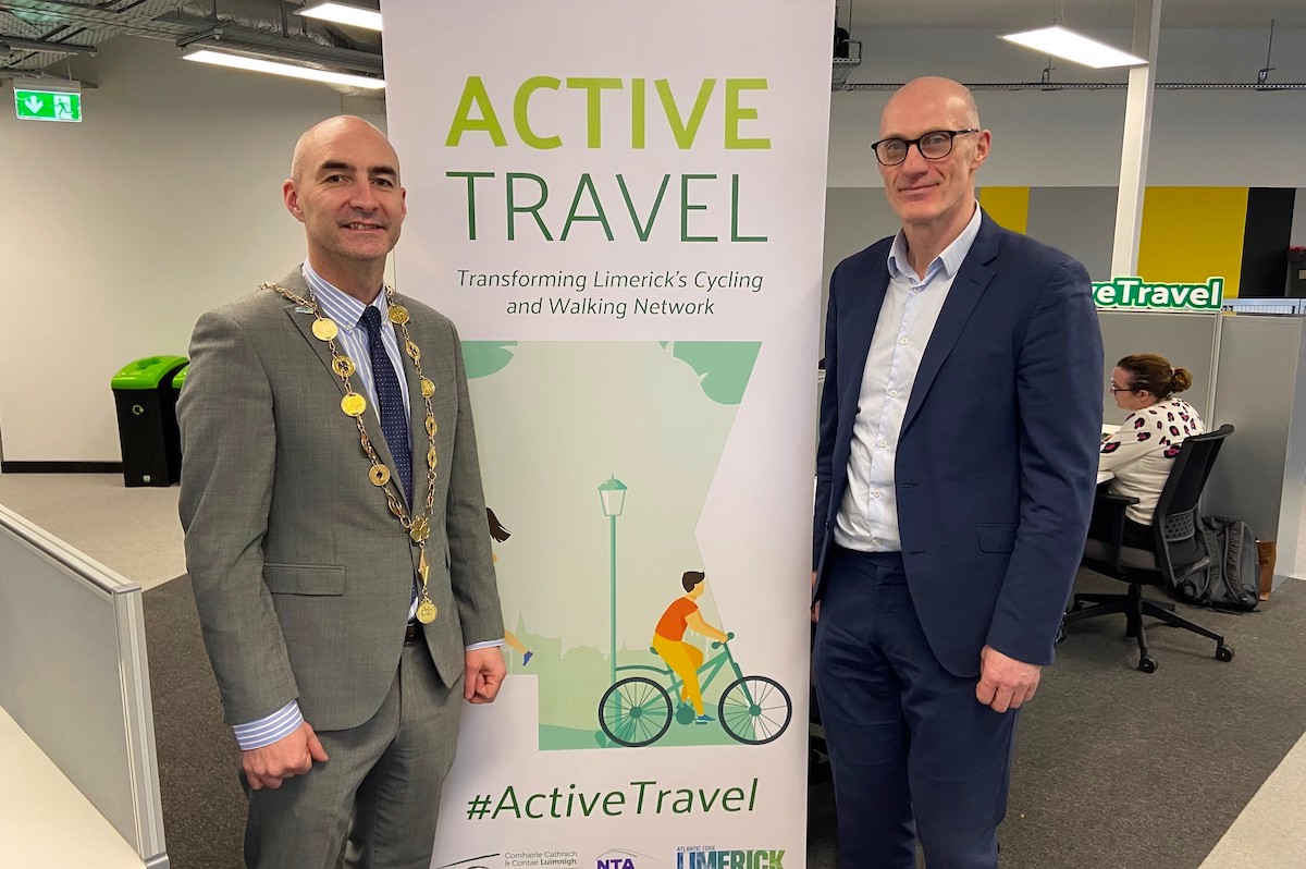 Limerick Active Travel team COVER Mayor Daniel Butler & Senior Engineer Sean McGlynn