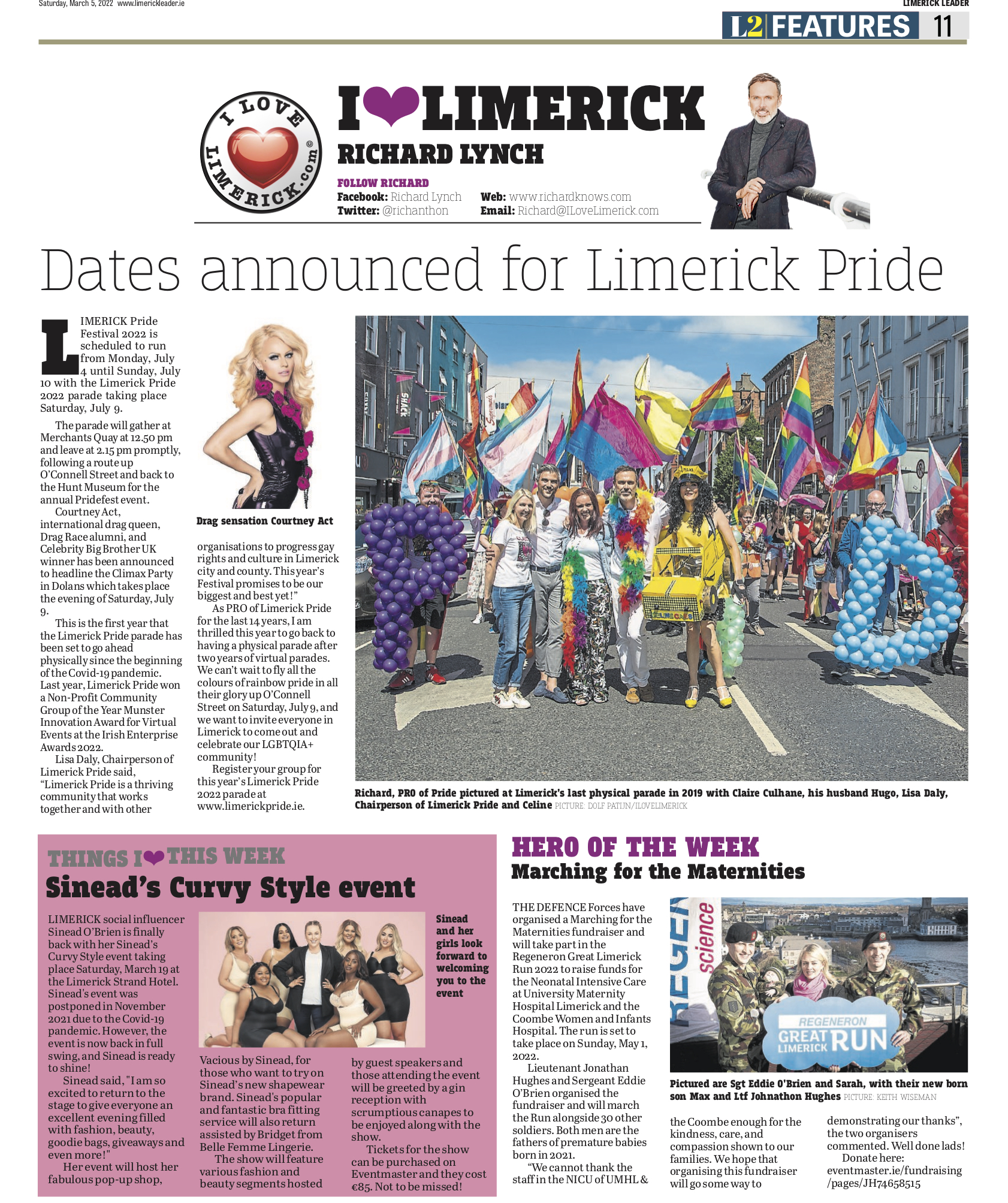 The Leader Column March 5 2022 - Dates announced for Limerick Pride