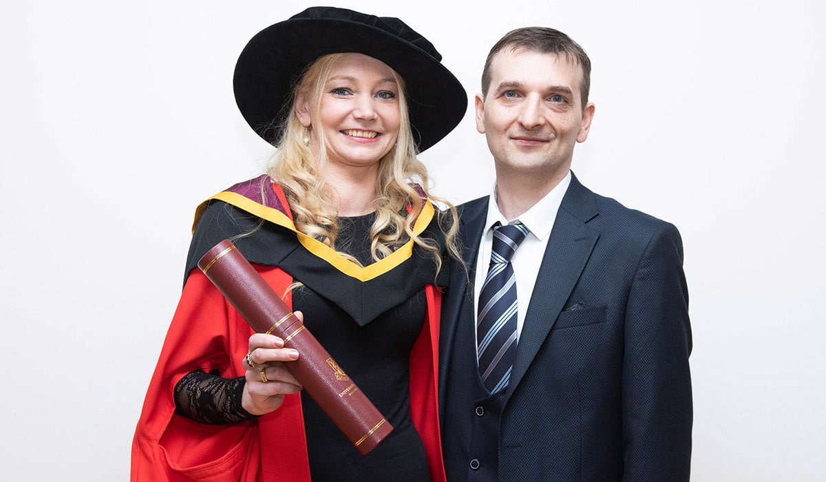 Dr Sindy Joyce, the first Traveller woman to obtain a PHD and become a lecturer in the University of Limerick, pictured above with her partner David Cunningham. Picture: Sean Curtin/True Media.