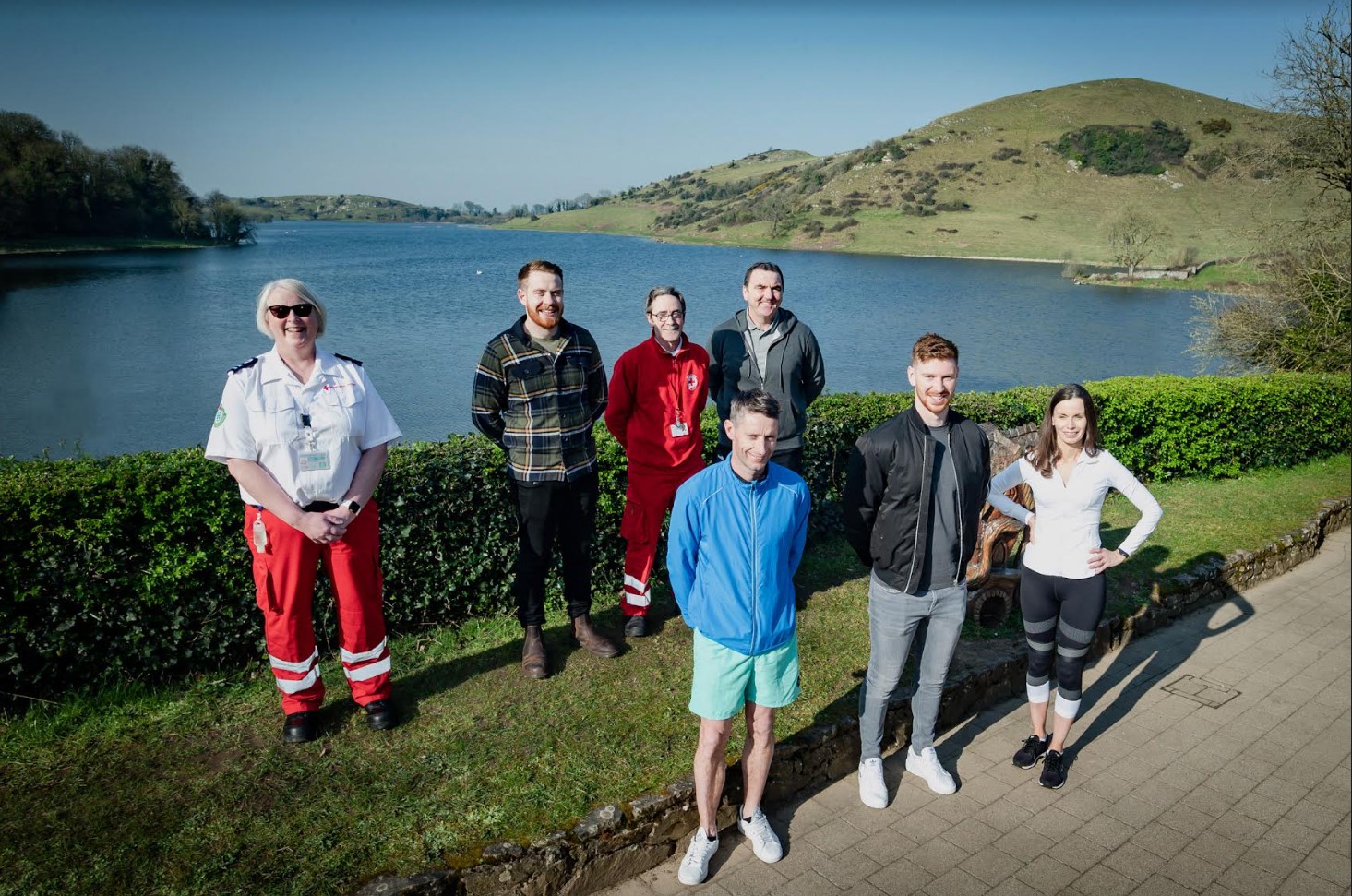 Lough Gur Summer Solstice Challenge - Debbie Carrol from the Irish Red Cross, Brian Flynn, Michael Garvey from the Irish Red Cross, Anthony Kirby (back row) and Brian Lawlor, Ben Healy and Kate Harrold (Front row).