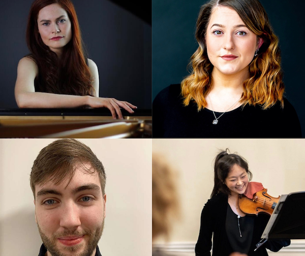 Rising Stars 2022 - This year’s four selected artists are Kymberly Corridan (Piano), Fraser Newton (Guitar), Jade Phoenix (Soprano) and Jisun Min (Violin).