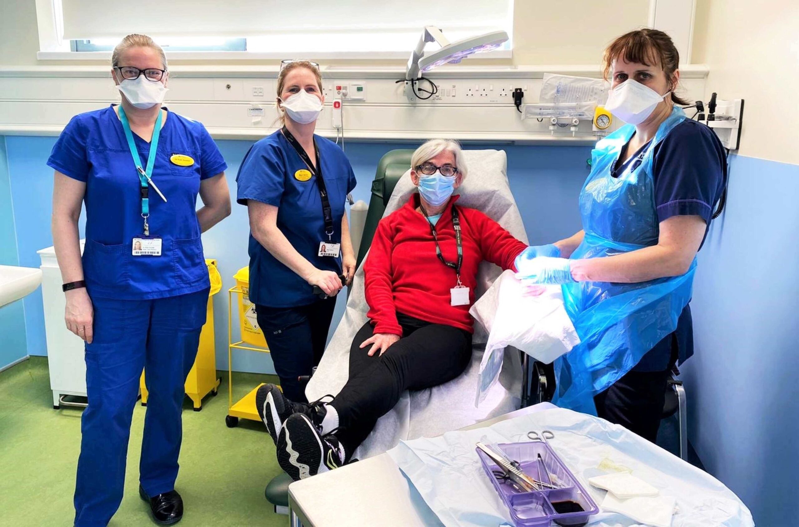 Ennis Hospital Injury Unit - Ennis woman Maria Conlon was the first patient to be treated at the new Injury Unit in Ennis Hospital. Maria is pictured in the new unit with (from left): Dr Ruth Goodall, Injury Unit Physician; Mhairi Barron, Candidate Advanced Nurse Practitioner; and Brenda Bleach, Registered Advanced Nurse Practitioner.