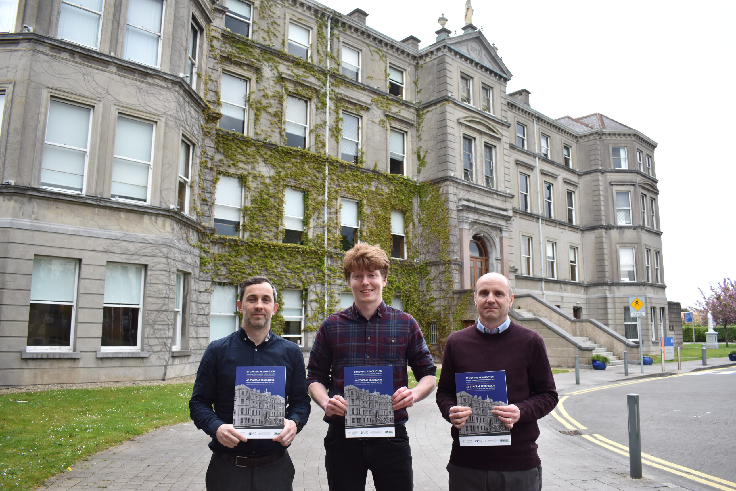 Studying Revolution is a new book that collates primary source material to tell the story of how staff & students navigated the revolutionary period. Pictured above are Dr Brian Hughes, Benjamin Ragan and Dr Liam Chambers