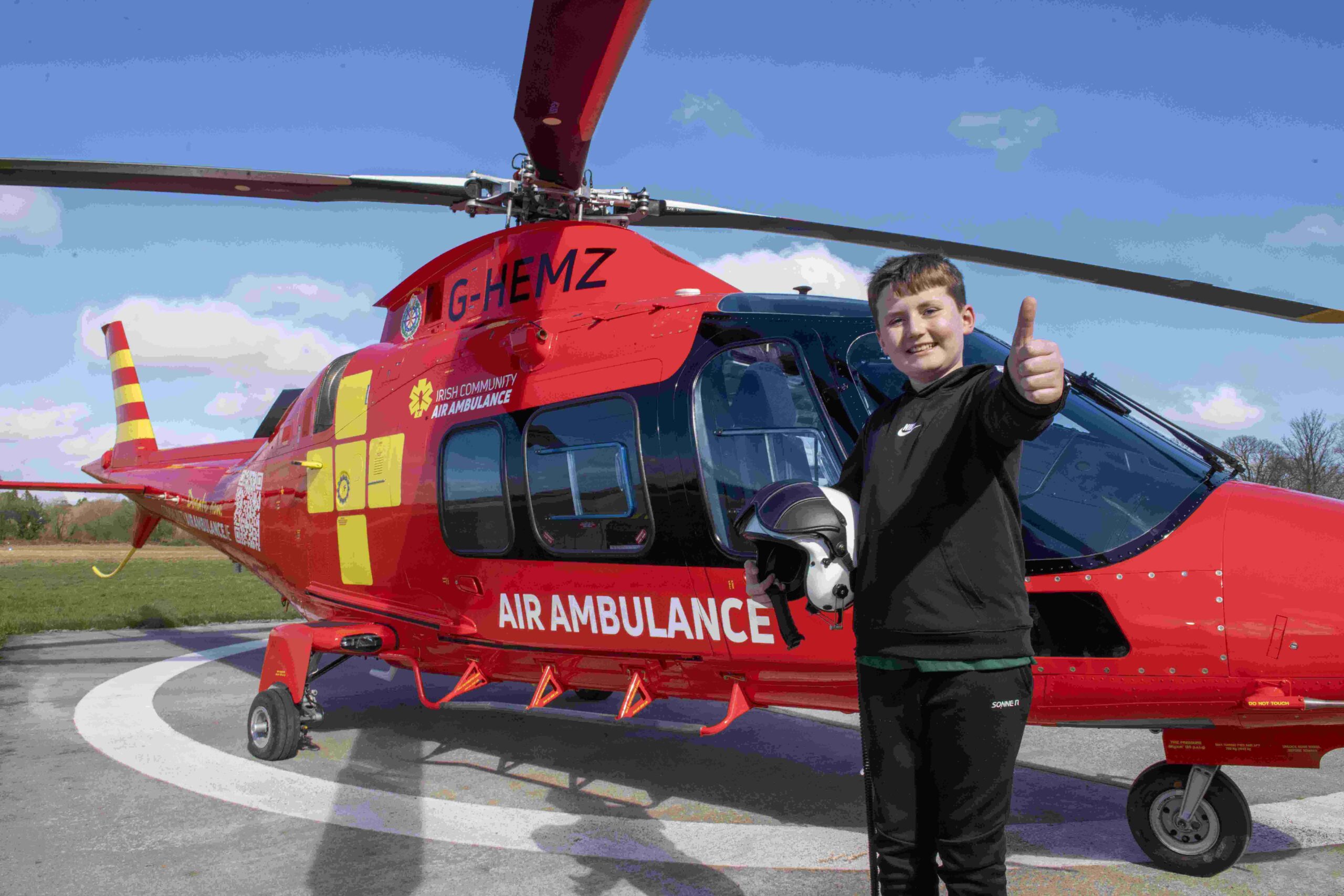 Orin Haugh was airlifted to hospital after he was knocked down last year. Picture: Brian Lougheed