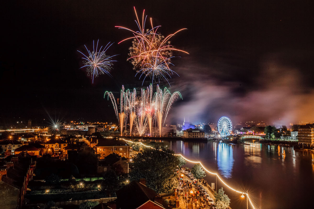 Riverfest 2022 - A fireworks spectacular lit the banks of the Shannon and the Limerick City Skyline and the crowd in the Castle with Gavin James during a brilliant Riverfest weekend in Limerick City tonight as the banks of the Shannon became an epi-centre of the first major national festival of the year. Picture: Brian Arthur