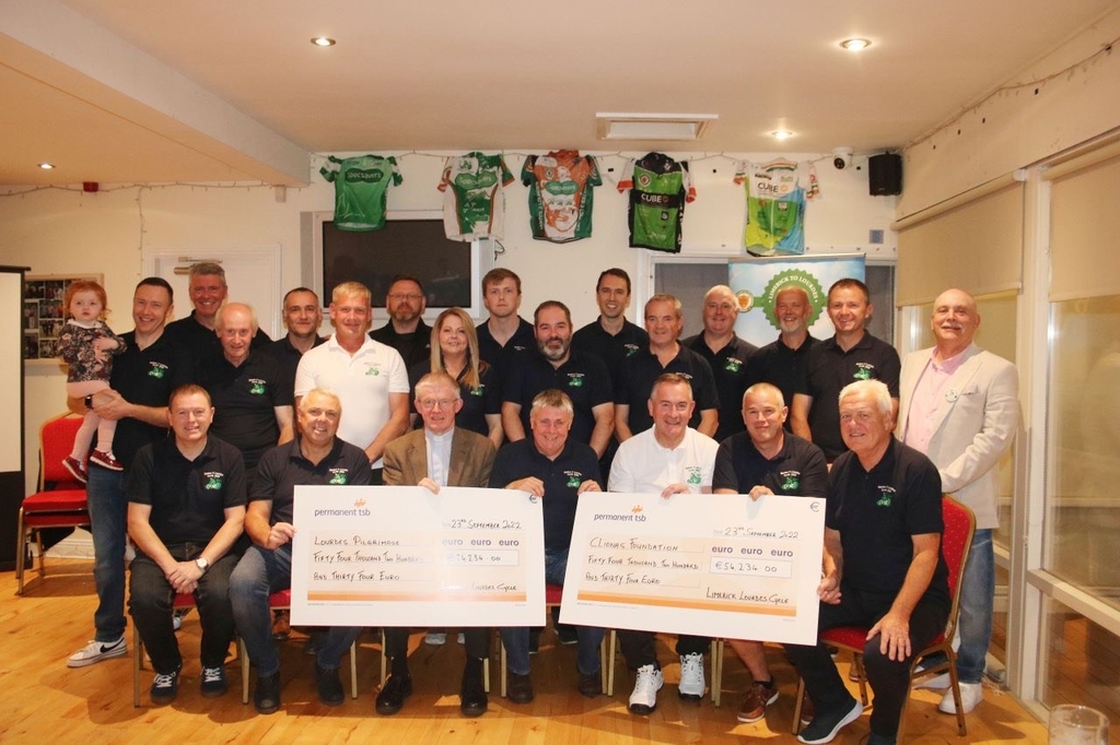 Limerick To Lourdes 2022 Cycle raises  €108,000 for two deserving charities