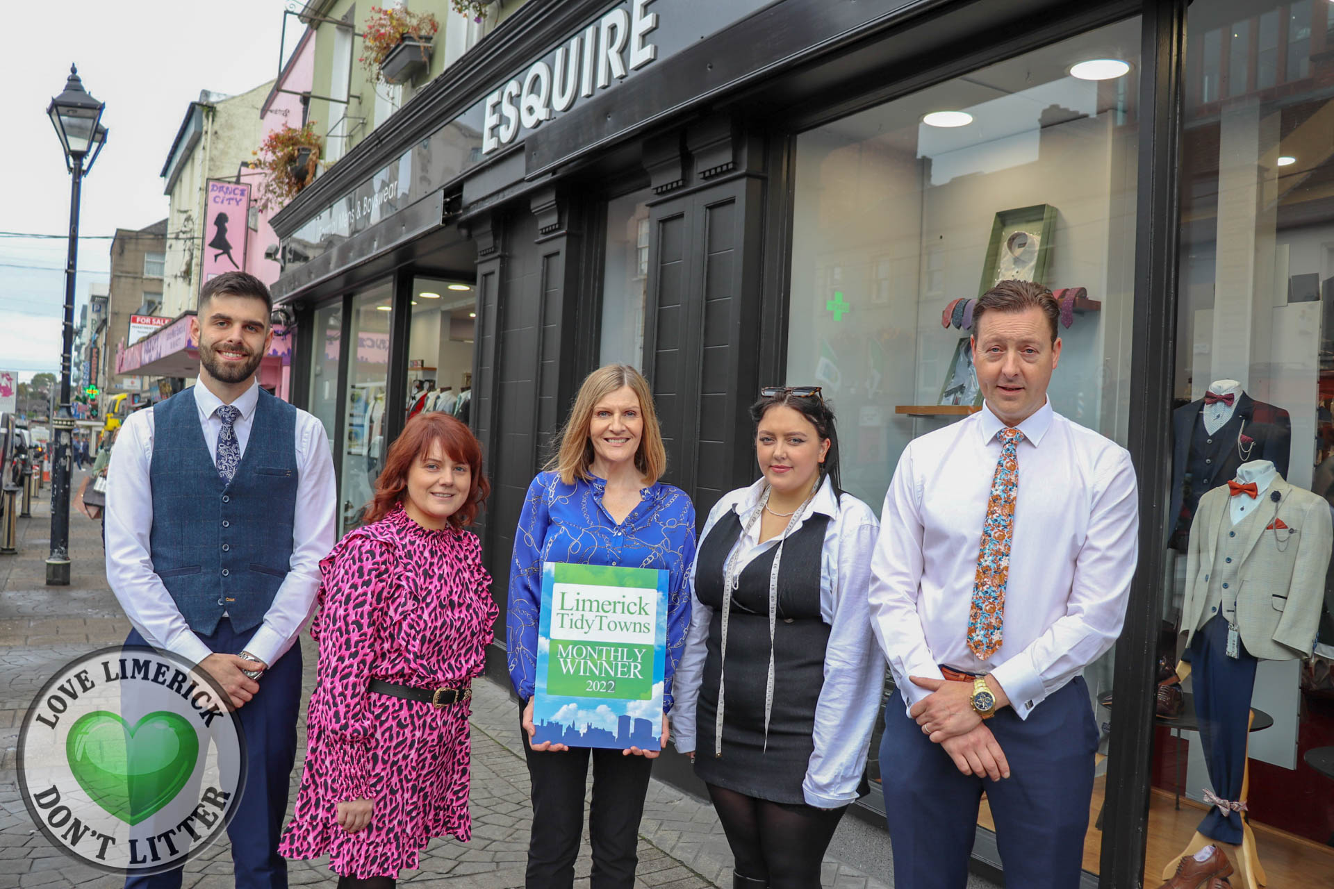 Limerick City Tidy Towns October 2022 Monthly Award goes to Esquire Formal Menswear