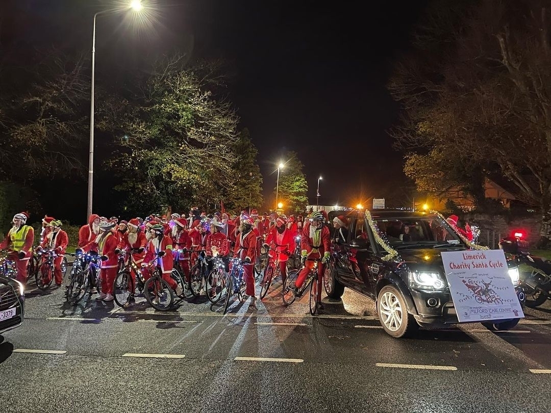 Limerick Santa Cycle 2022 takes place December 4 in aid of Milford Care Centre