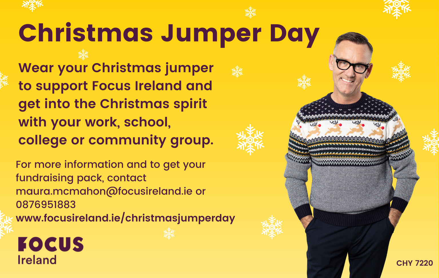 Focus Ireland Christmas Jumper Day will help raise much-needed funds for the charity.