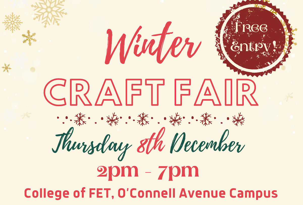 Limerick Winter Craft Fair at College of FET, O’Connell Avenue Campus, December 8, 2022