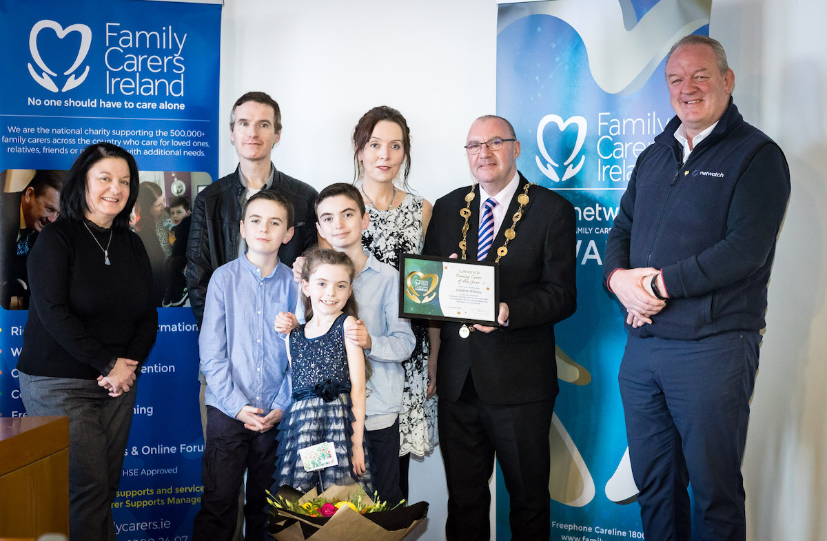 Lisnagry woman Colette O Shea awarded Limerick Family Carer of the Year by Netwatch