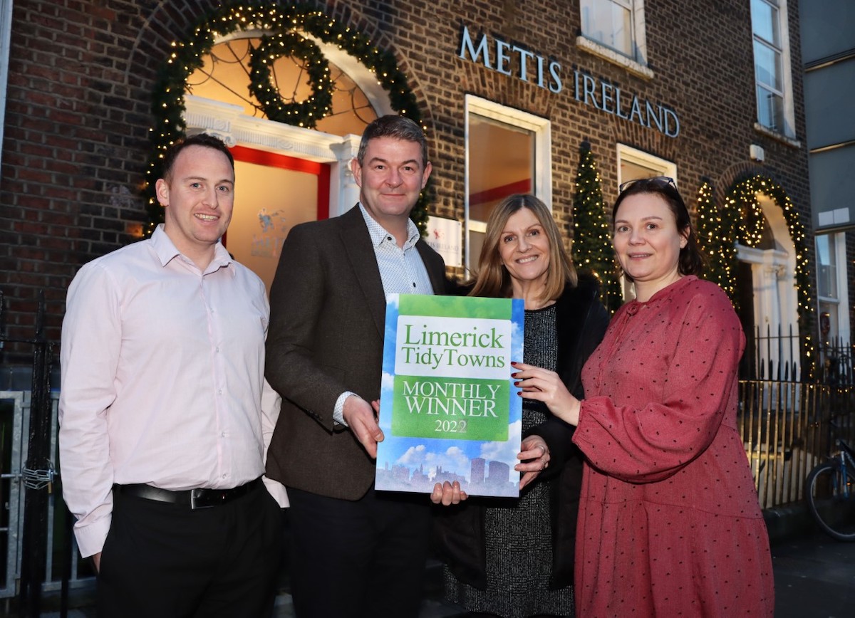 Limerick City Tidy Towns Double Monthly Award for Metis Ireland and Limerick City College