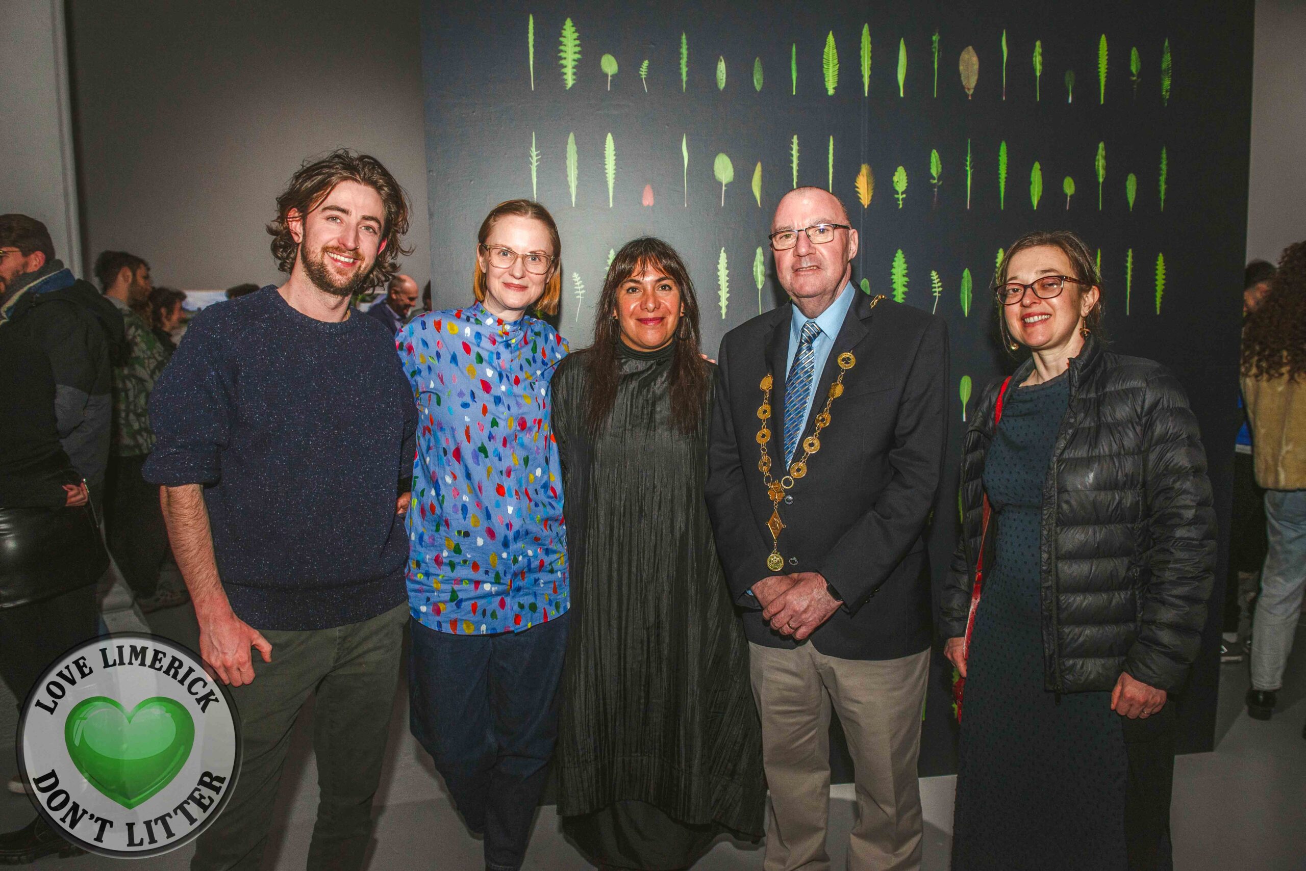 2023 River Residencies exhibition launch - Pictured above are Caimin Walsh, Curator at Ormston House, Mary Conlon, Artistic Director at Ormston House,  Artist Tania Candiani, Mayor Francis Foley, Dr. Pippa Little, Limerick Arts Officer. Picture: Olena Oleksiienko/ilovelimerick