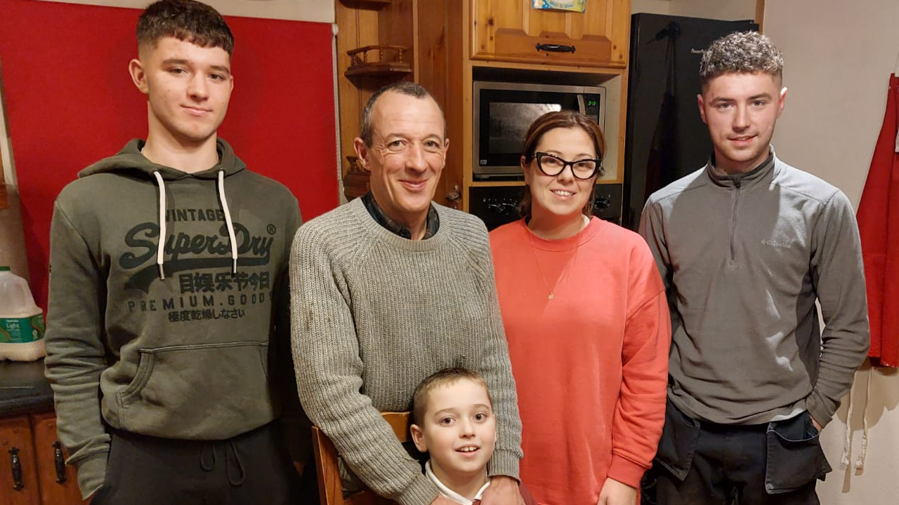 Scott Coscoran (right) pictured with his family, Mary and Brendan his brothers Adrain and Noel