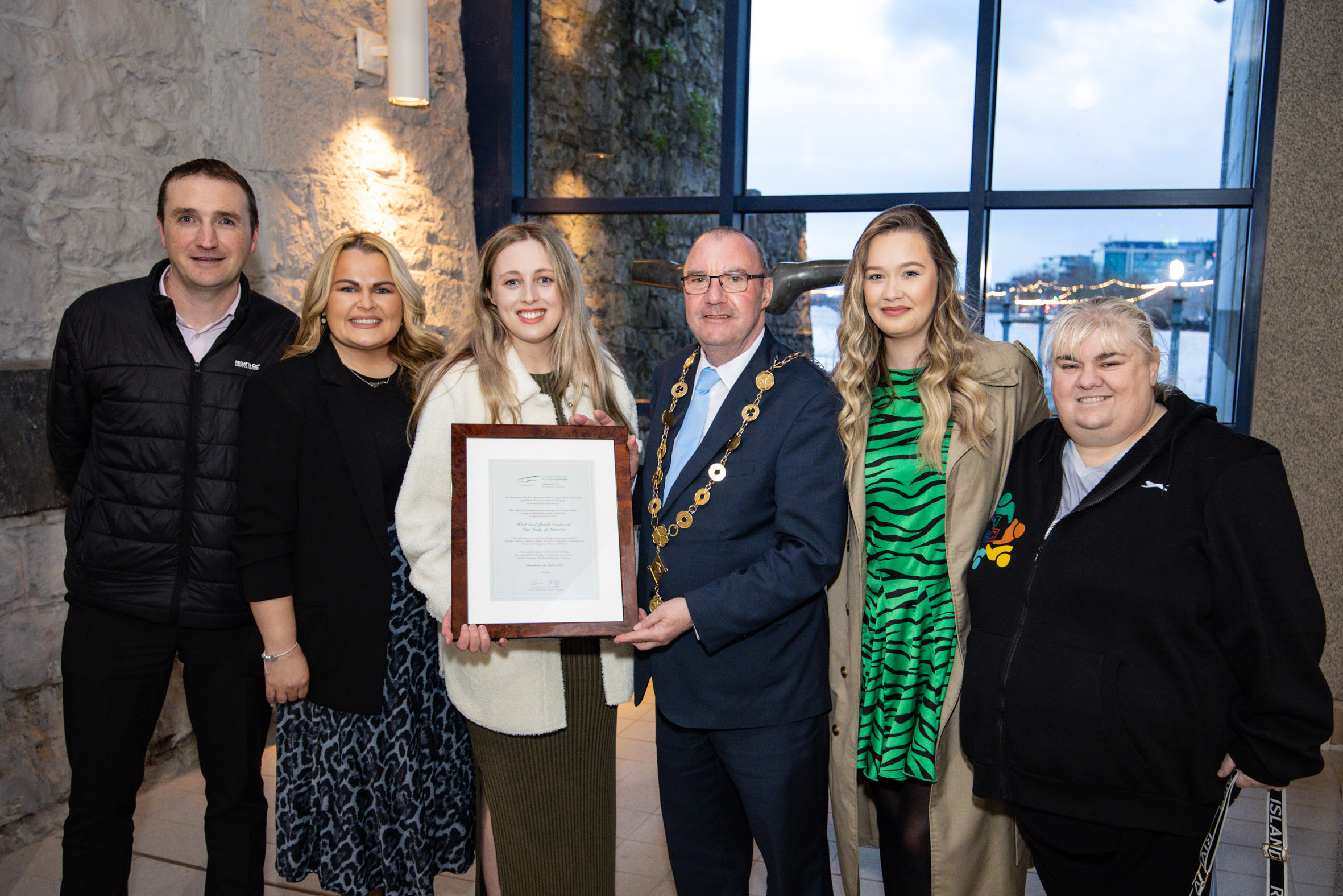 West End Youth Centre at Our Lady of Lourdes Centre, winners in the Pride of Place Awards 2023, Mayoral Reception hosted by Mayor of Limerick City and County Council, Francis Foley in the Council Chambers, Merchants Quay. Picture: Keith Wiseman