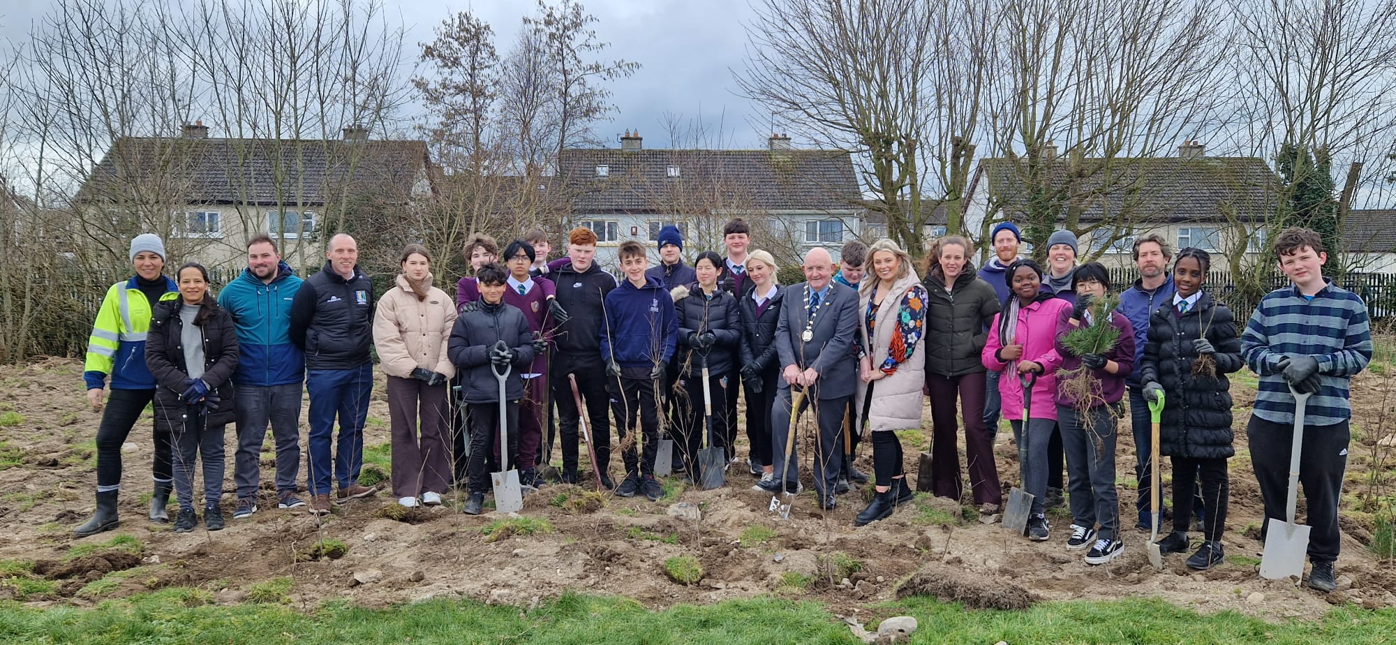 Thomond Community College Living Woodlands support saw students plant native Irish trees at the beginning of the month of March
