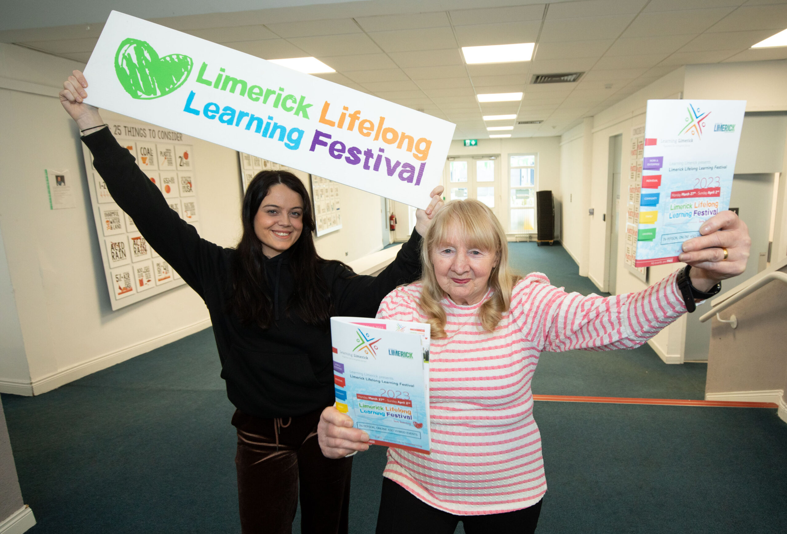 Pictured at the launch of The Limerick Lifelong Learning Festival, ÒCome Learn with Me in 2023Ó were, Ella Cattermole, West Limerick Resources and Learning Ambassador Patricia Sheehan. Picture: Alan Place