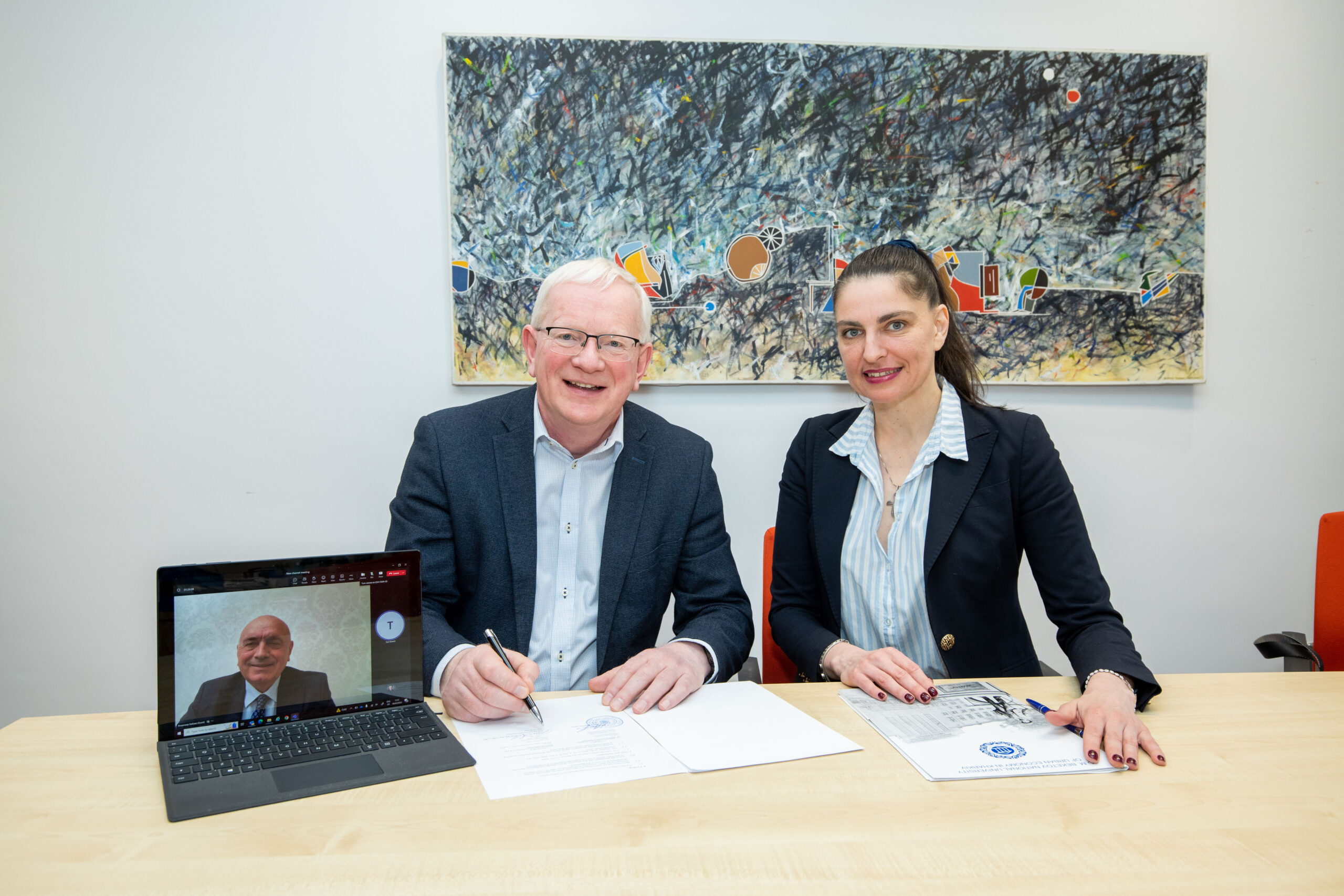 Professor Vincent Cunnane, President TUS with Maria Osinska, Director International Relations, O.M. Beketov National University of Urban Economy. Picture: Alan Place