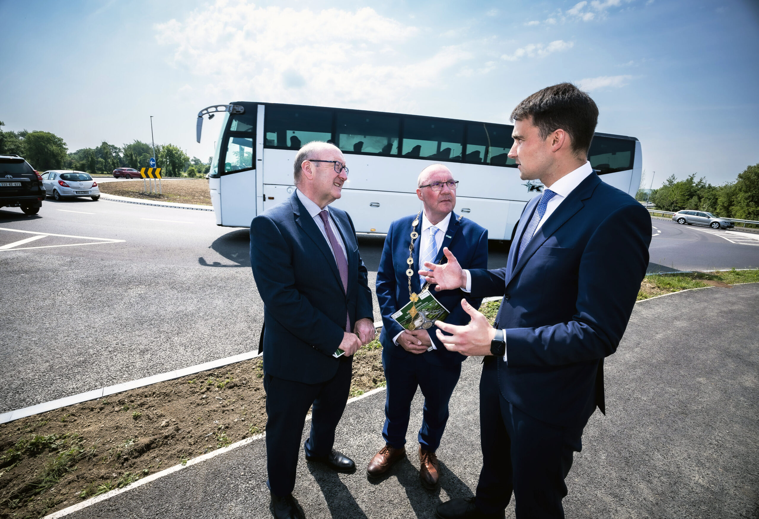 14-06-2023 The completed N24 Beary’s Cross Road Improvement Scheme has been officially opened by Mayor of the City and County of Limerick, Councillor Francis Foley. Minister of State at the Department of Transport, Jack Chambers TD attended the official opening together with Fionan Kelleher and Tim Fitzgerald, Mid-West NMational Road Design, Cllr Bridget Teefy, Senator Maria Byrne, Minister Patrick O'Donovan, Niall Collins TD, Cllr John Egan, Willie O'Dea TD, Dr Pat Daly CEO Limerick City and County Council, Brian Kennedy, Director of Services, Limerick City and County Council and Cathal O'Connor, Mid West National Road Design and invited guests. Picture: Keith Wiseman