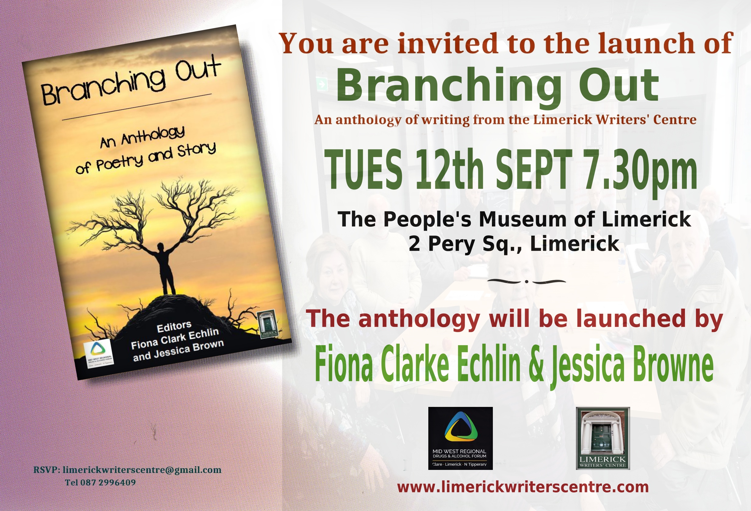 The Limerick Writers’ Centre announce 'Branching Out' launch, an anthology showcasing creative compositions