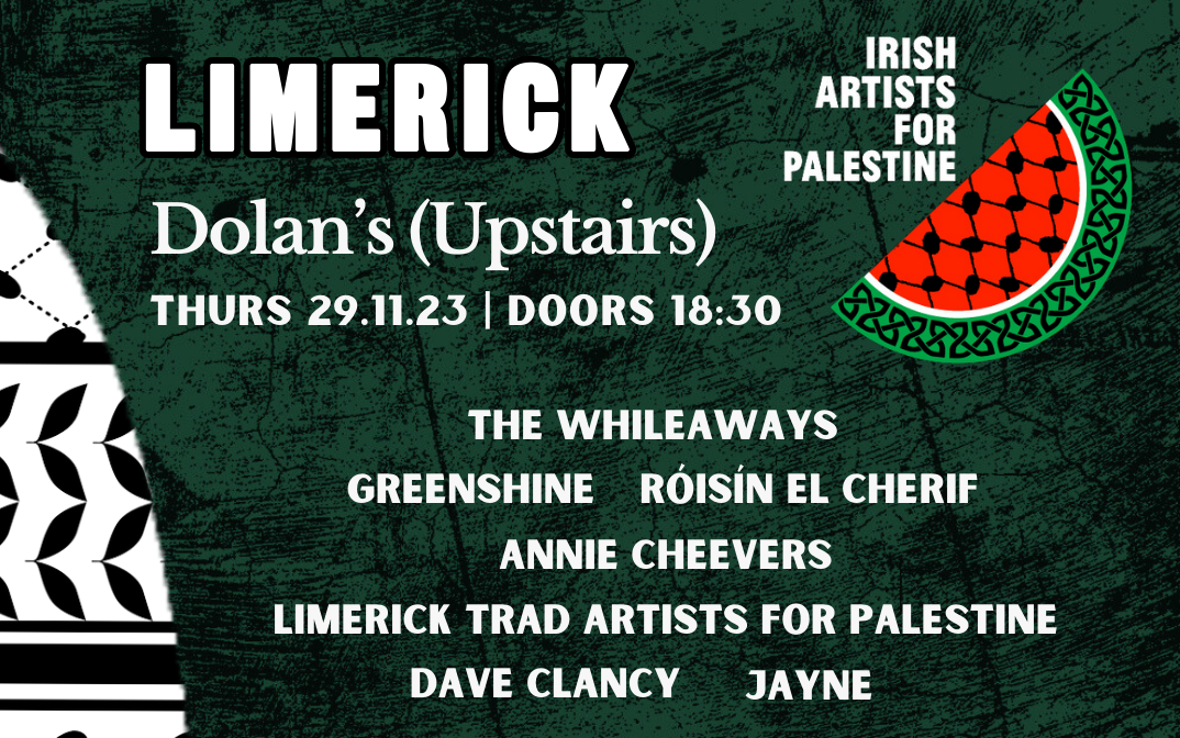 A Night For Palestine at Dolans will raise vital funds to aid medical relief in Gaza on Wednesday, November 29, 2023