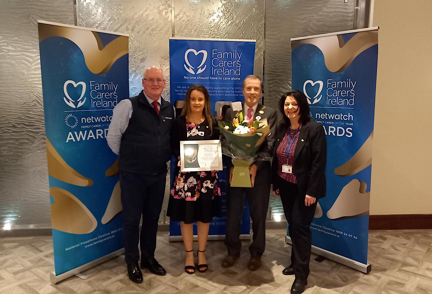 Aisling Sexton is Family Carers Ireland ‘Limerick Netwatch Family Carer of the Year 2023'
