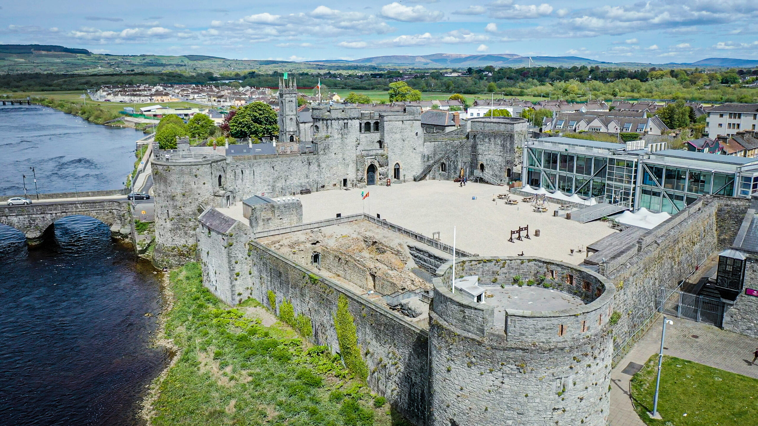 King Johns Castle receives funding of more than King John's Castle receives funding of more than €2 million. An aerial shot of King John's Castle