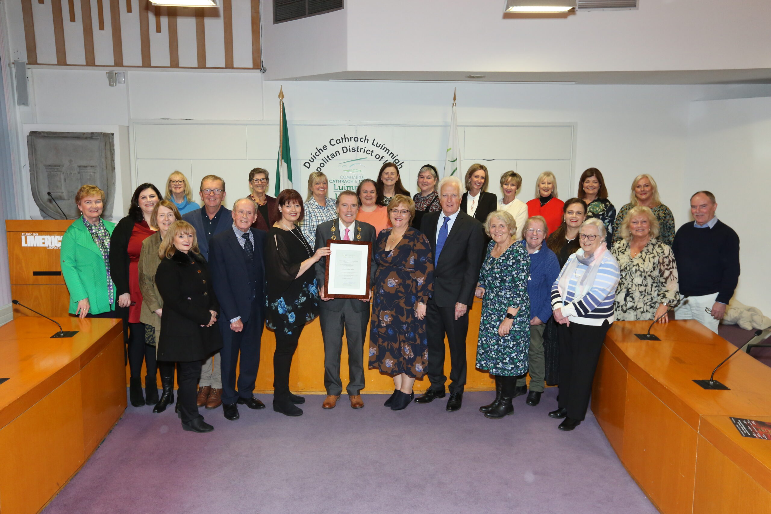 Members of limerick choral union 60th Anniversary Committee with Mayor Mitchell Nov 1st 2023.jpg